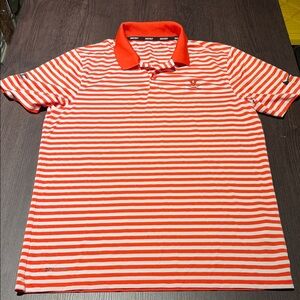 Nike Orange and White (UVA) Striped Polo Shirt Size Small